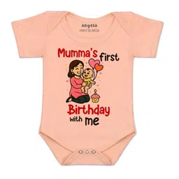 Arvesa Kids-Unisex Peach Cotton Rompers-picture-11