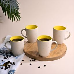 Storepedia Off White 4 Pieces Matte Ceramic Mugs-image-86