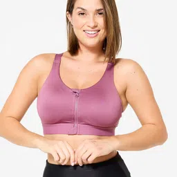 Domyos By Decathlon Women's High Support Zipped Sports Bra with Cups-29