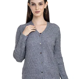 Moda Elementi Women Cable Knit Woollen Cardigan-image-96