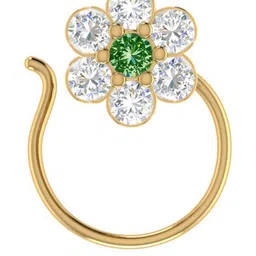 SHREEVARAM Gold-Plated Cubic Zirconia Ring Nosepin-56