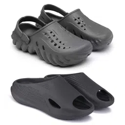 BERSACHE Set Of 2 Men Ultra Soft Technology Clogs & Slip-on Flip Flops-picture-10