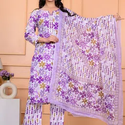 SKYTICK Women Pure Cotton Kurta with Trousers & Dupatta-picture-11