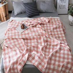 JC HOME Pink & White Geometric AC Room 350 GSM Double Bed Quilt-image-70
