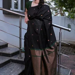 Kedar Fab Ethnic Motifs Woven Design Zari Detail Saree-image-87