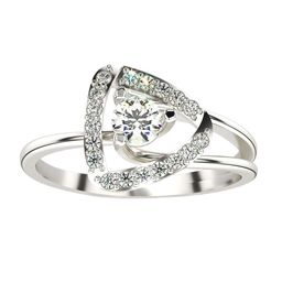 VALANOVA Sterling Silver White Gold Plated 0.34 Ct Lab Grown Diamond Ring-image-53