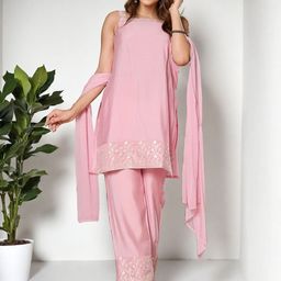 SZN Women Embroidered Regular Kurta with Trousers & With Dupatta-picture-43