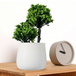 Kuber Industries White 1 Pieces Artificial Flower With Pot-42
