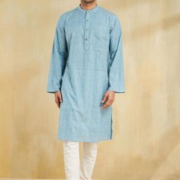 Fabindia Pure Cotton Mandarin Collar Straight Kurta-image-59