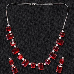 Zoey Silver-Plated American Diamond-Studded Jewellery Set-17