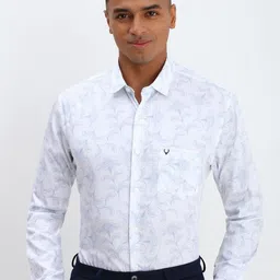Allen Solly Men Spread Collar Floral Printed Cotton Slim Fit Formal Shirt-image-91