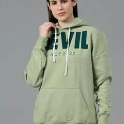 GO DEVIL Women Printed Hooded Sweatshirt-image-56