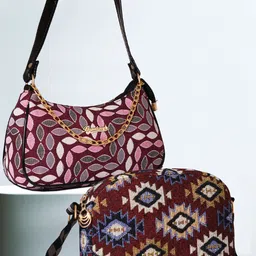 BANDICOOT Set OF 2 Structured Sling Bag with Applique-image-104