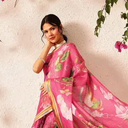 Silk Land Floral Zari Silk Cotton Ready to Wear Saree-picture-24