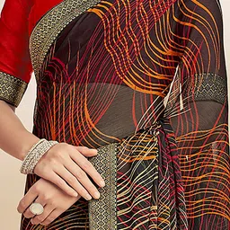 Anouk Rustic Zari Pure Chiffon Saree image 2