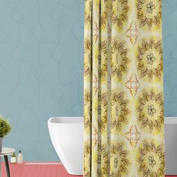 ArtzFolio Beige & Brown Printed Waterproof Shower Curtain-image-86
