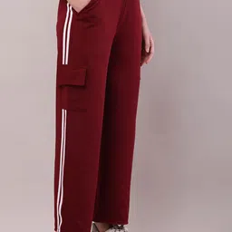 Bright Nex Women Striped Relaxed Loose Fit Cargos Trousers-image-91