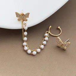 Celestique Korean Contemporary Shaped Ear Cuff Earrings-image-51