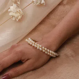 Anouk Set Of 2 Gold-Plated Pearls-Studded Bangles-picture-17