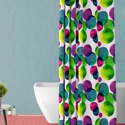 ArtzFolio White & Green Printed Waterproof Shower Curtain-image-74