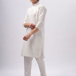Anouk White Ethnic Motifs Embroidered Cotton Straight Kurta-picture-38