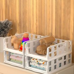 Aura White Set of 4 Reusable Drawer Organiser Organisers-18