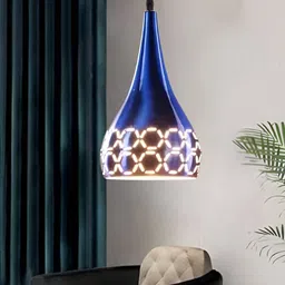 GAUVIK Blue Textured Aluminium Ceiling Lamp-5