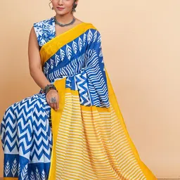 Lovwear Blue Pure Cotton Sarees-picture-14