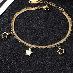 GOLDIWALA Gold-Plated Stainless Steel Flat Snake Chain Multistrand Bracelet-picture-25