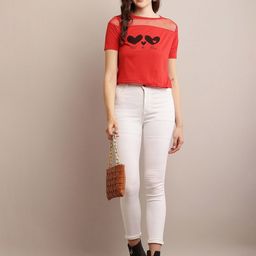 Raabta Fashion Women Graphic Printed Semi Sheer Crop Top-image-32