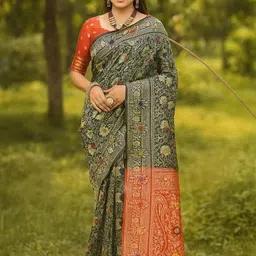 Moda Rapido Green Woven Design Silk Cotton Kanjeevaram Sarees-picture-26