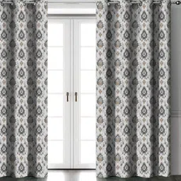 Aura Grey Set of 2 Black Out Long Door Curtain-14