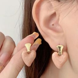 SZN Gold Plated Heart Shaped Drop Earrings-39