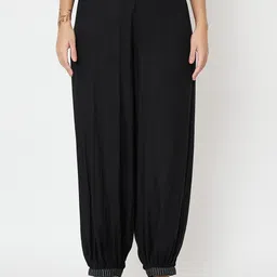 9rasa Women Printed Loose Fit High-Rise Easy Wash Joggers Trousers-image-30