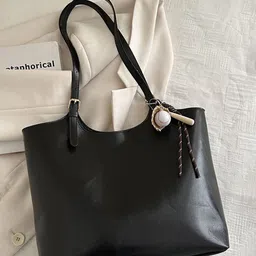 LULU & SKY PU Oversized Double Strap Conceled Lock Structured Handheld Bag-12