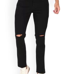 LINARIA Men Classic Mid-Rise Slim Fit Slash Knee Jeans-image-47