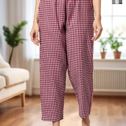 Kryptic Pack Of 2 Checked Pure Cotton Mid-Rise Lounge Pants-18