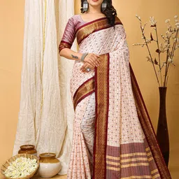 HERE&NOW Ethnic Motifs Printed Zari Banarasi Saree-picture-19