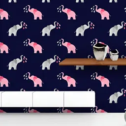 ArtzFolio Printed UV-Resistant Anti-Bacterial Watercolor Elephants Peel & Stick Wallpaper-image-83