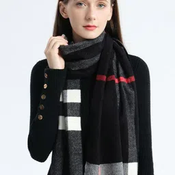 Alexvyan Women Checked Tasselled Scarf-21
