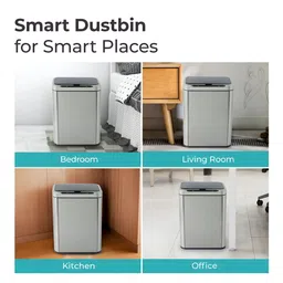 The Better Home Grey & Black Stainless Steel Automatic Smart Sensor Dustbin With Lid- 16L image 4