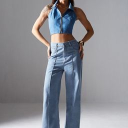 Miss Chase Women Straight Fit High-Rise Heavy Fade Jeans-picture-13