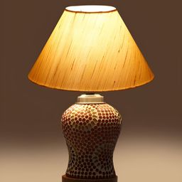 Devansh Off White Printed Wood Frusturical Shaped Table Lamp image 4
