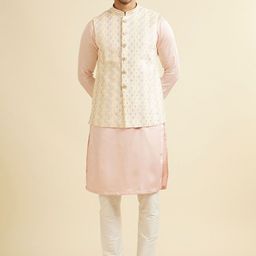 Manyavar Embroidered Woven Nehru Jackets-image-36
