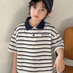 LULU & SKY Boys Striped Polo Collar T-shirt-picture-7