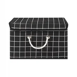 Aura Black & White 2 Pieces Multipurpose Storage Box With Lid & Handle image 5