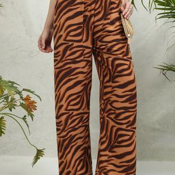 ESPYR By Tokyo Talkies Women Animal Printed Flared Trousers-image-22
