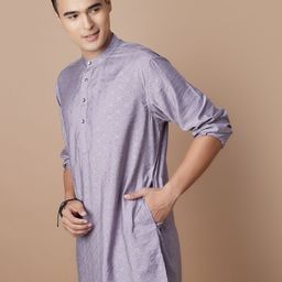 Melange by Lifestyle Men Checked Printed Daily Cotton Anarkali Kurta-picture-35