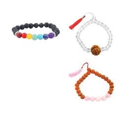 Divine souvenirs Unisex Set Of 3 Artificial Beaded Elasticated Bracelets-image-97