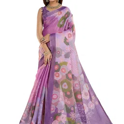 SUVIKAS CREATION Yourself Floral Printed Tissue Saree With Blouse Piece-25